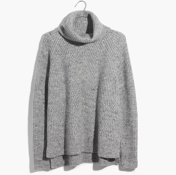 Madewell Donegal Mercer Wool Blend Turtleneck Sweater Grey Cozy Knit XS - Picture 10 of 10